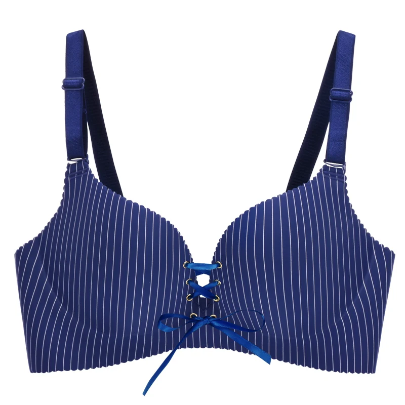 

Sexy Seamless Bras for Women Underwear Wire Free Brasieres Striped Drawstring Sexy Lingerie Girl Intimates Push Up Bra