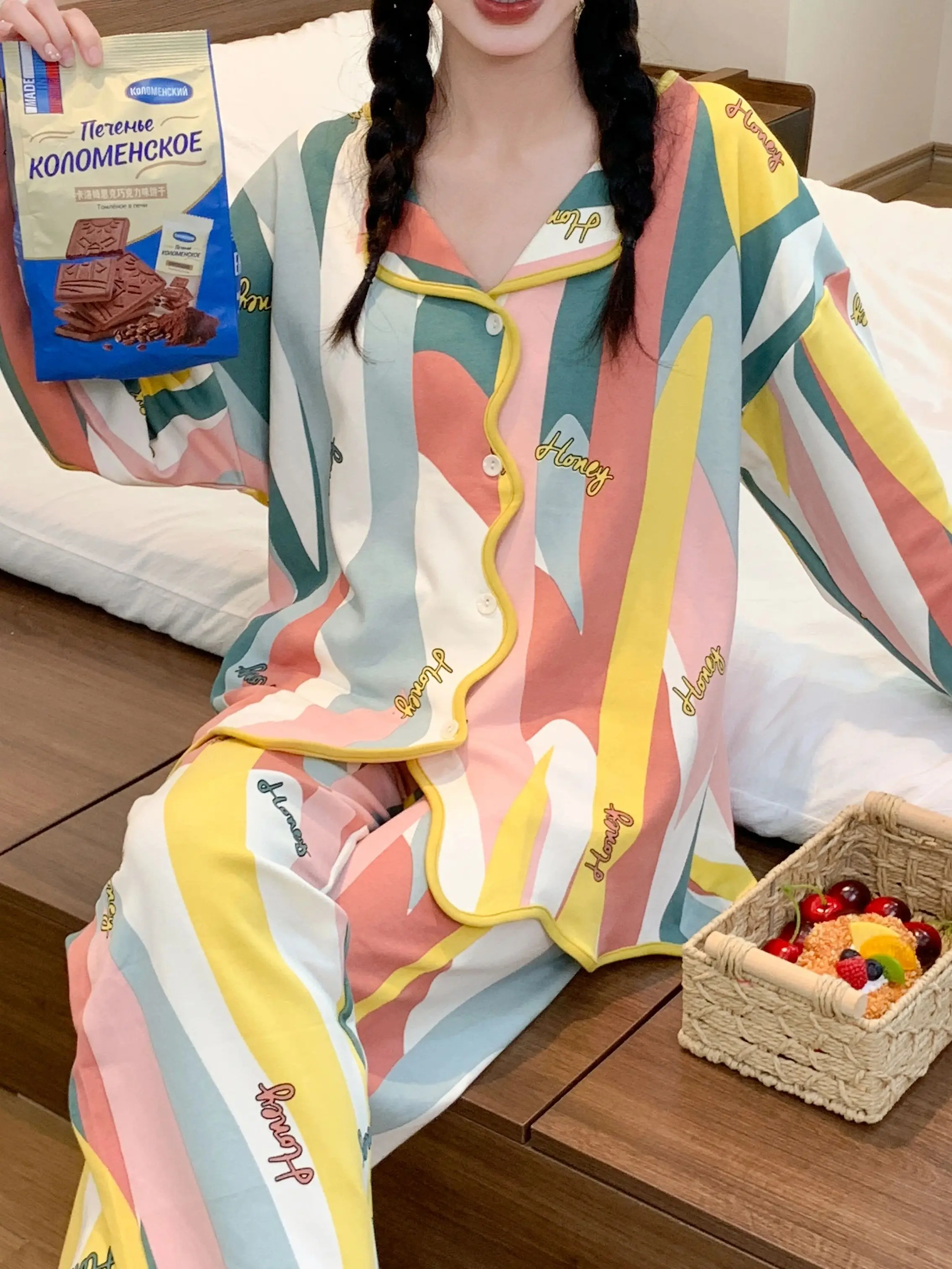 Пижамы женские Большие размеры Комплекты ночных рубашек Элегантное