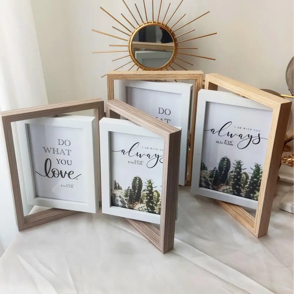 Рамка для фотографий Вертикальная вращающаяся двойная фоторамка с плексигласом