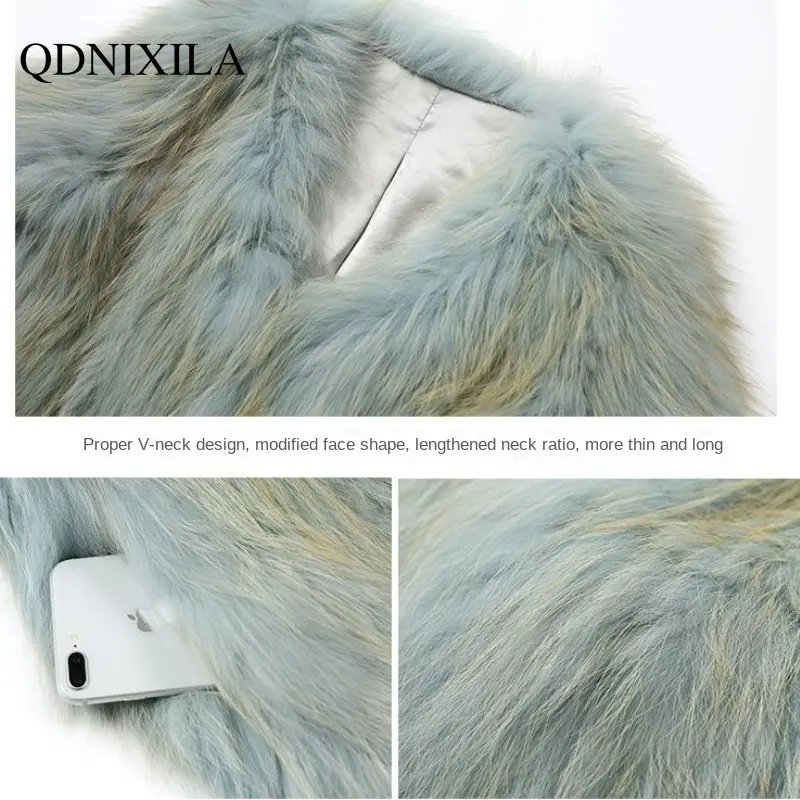 Winter Coat for Women 2022 Women Winter Jacket New Style Imitation Fox Fur Woven Fur Coat Women's Short Faux Fur Coat Women