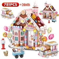 781pcs mini romantic candy house building blocks friends locomotive figures home decoration diy bricks toys for girls kids gift