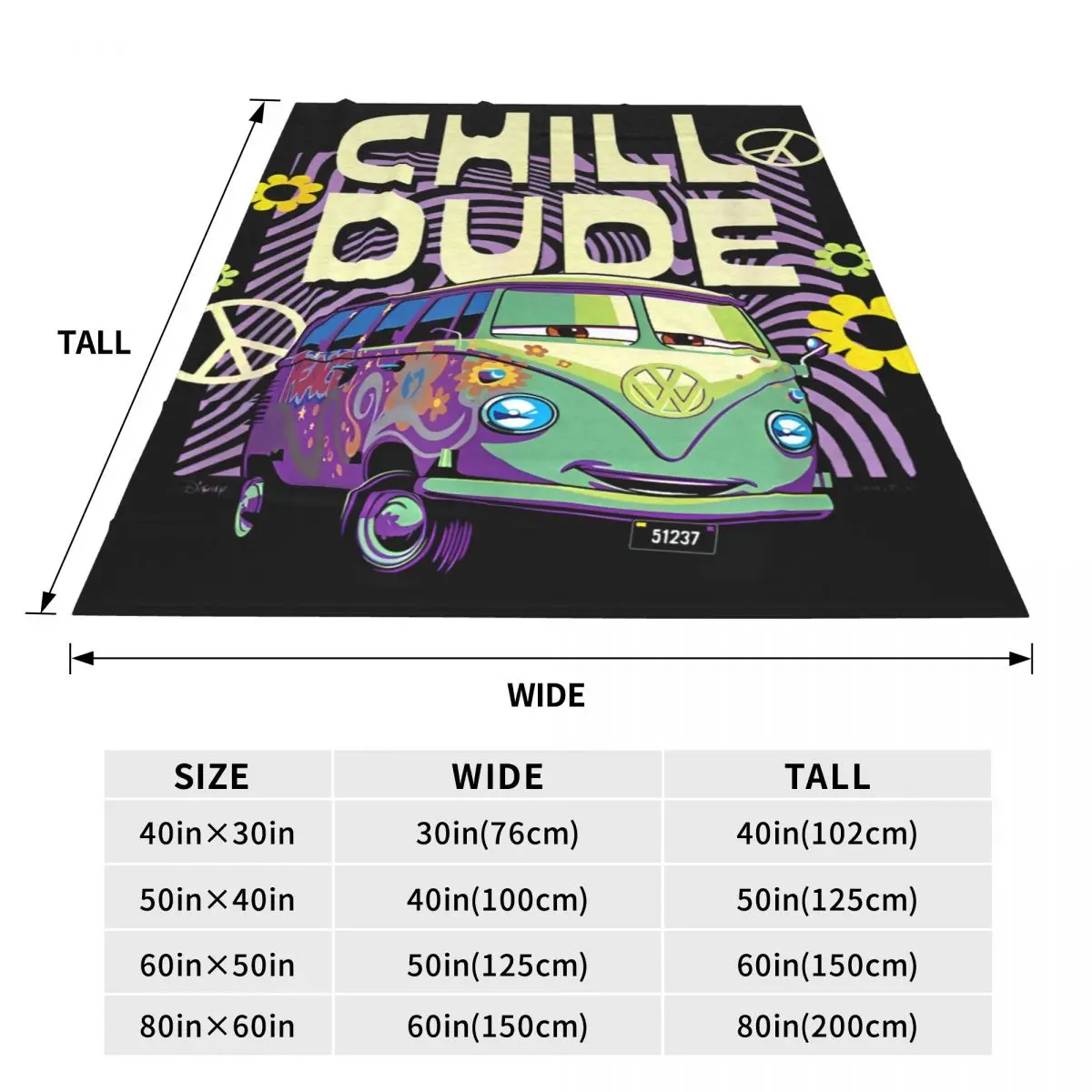 Супер мягкие одеяла для путешествий и офиса McQueen Cars Filmore Chill Dude фланелевое