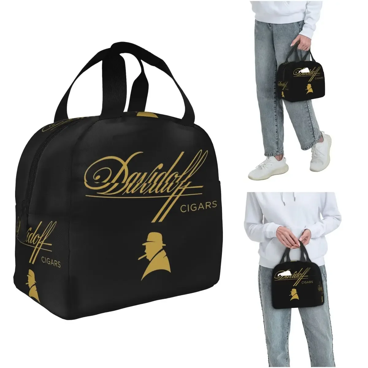 Фото Термосумка для обедов Davidoff Cigars Black для женщин и детей, портативная сумка-ланчбокс для еды №1