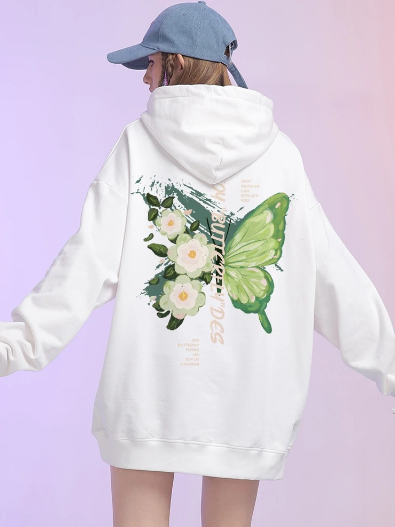 Женский белый свитер Mu Xi новинка весны 2024 Свободный Топ с принтом бабочки куртка