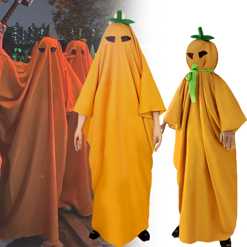 

Накидка в виде тыквы на Хэллоуин, костюм для косплея для взрослых и детей, накидка с ужасным призраком, ужасная накидка-эльф, карнавальное платье, наряд