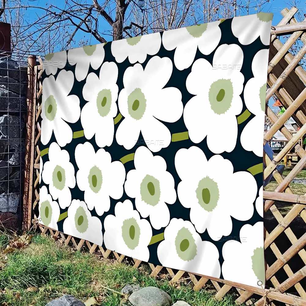 Beautiful Colorful P-Poppy F-Flower Large Size Flags Printing Patterns Interesting Birthday Party Decorations Banner
