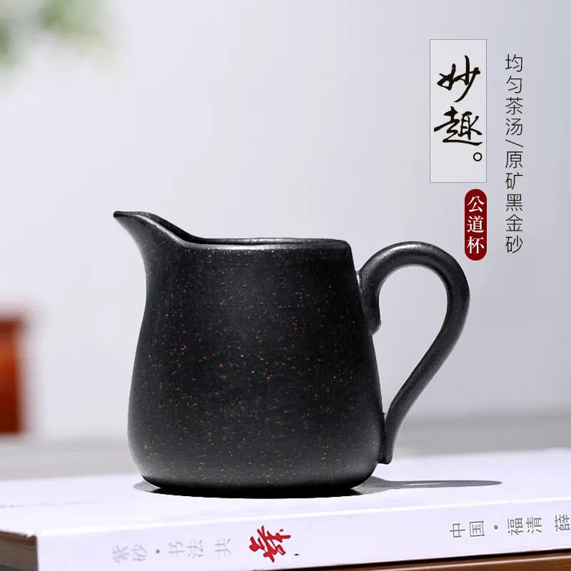 

Глина ручной работы Changtao Yixing для чайной церемонии, сырая руда, фиолетовый песок, черная галактика/фиолетовая глина, Забавный кувшин, черная ...