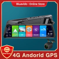bluavido 4g android 8 1 car rearview mirror dvr gps navigation 2g ram fast run hd 1080p dash cam video recorder remote monitor