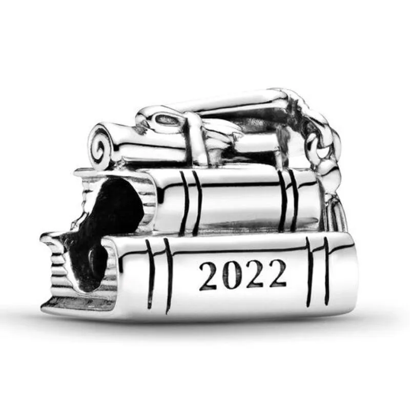 

Original Moments 2022 Graduation Charm Bead Fit Pandora 925 Sterling Silver Bracelet & Necklace Jewelry