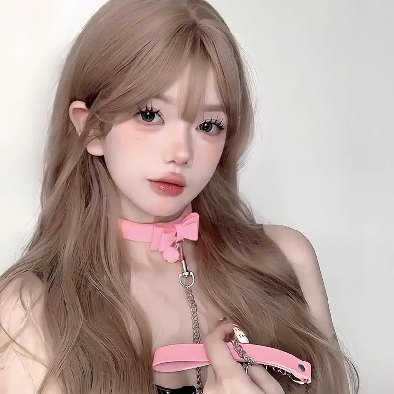 Bow Choker Collar Women Neckband Necklace Chain Sexy with Bell SM