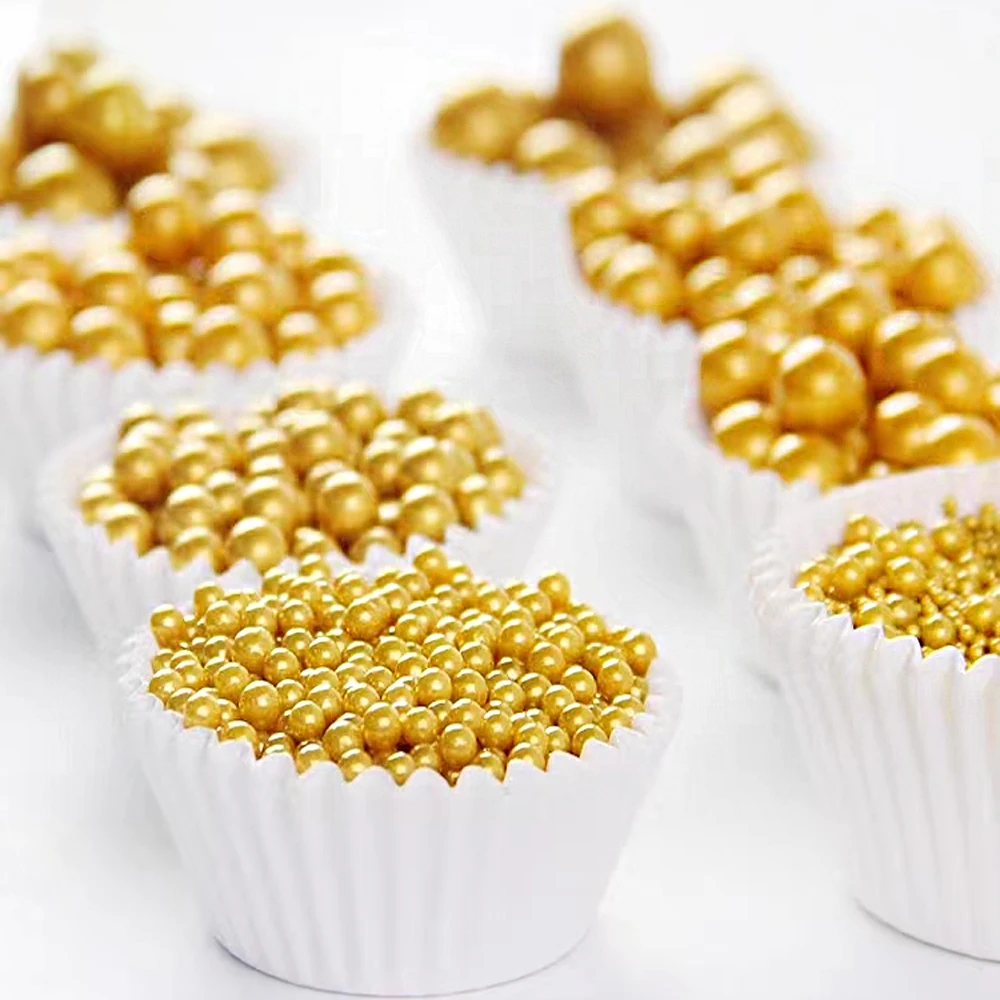 

20g Edible DIY Baking Decoration Gold Beads Pearl Sugar Ball Cake Baking Sprinkles Ball Cake Sweet Cupcake Decoration Tool