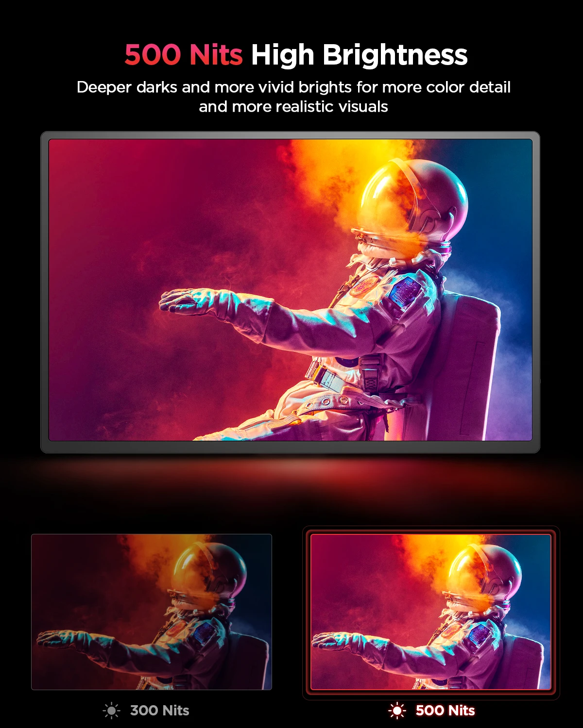 Фото 16-дюймовый Компьютерный дисплей UPERFECT 2560 × 1600 QHD 2K IPS экран USB C игровой монитор с Type-C Mini HDMI для ноутбука ПК MAC Phone №4