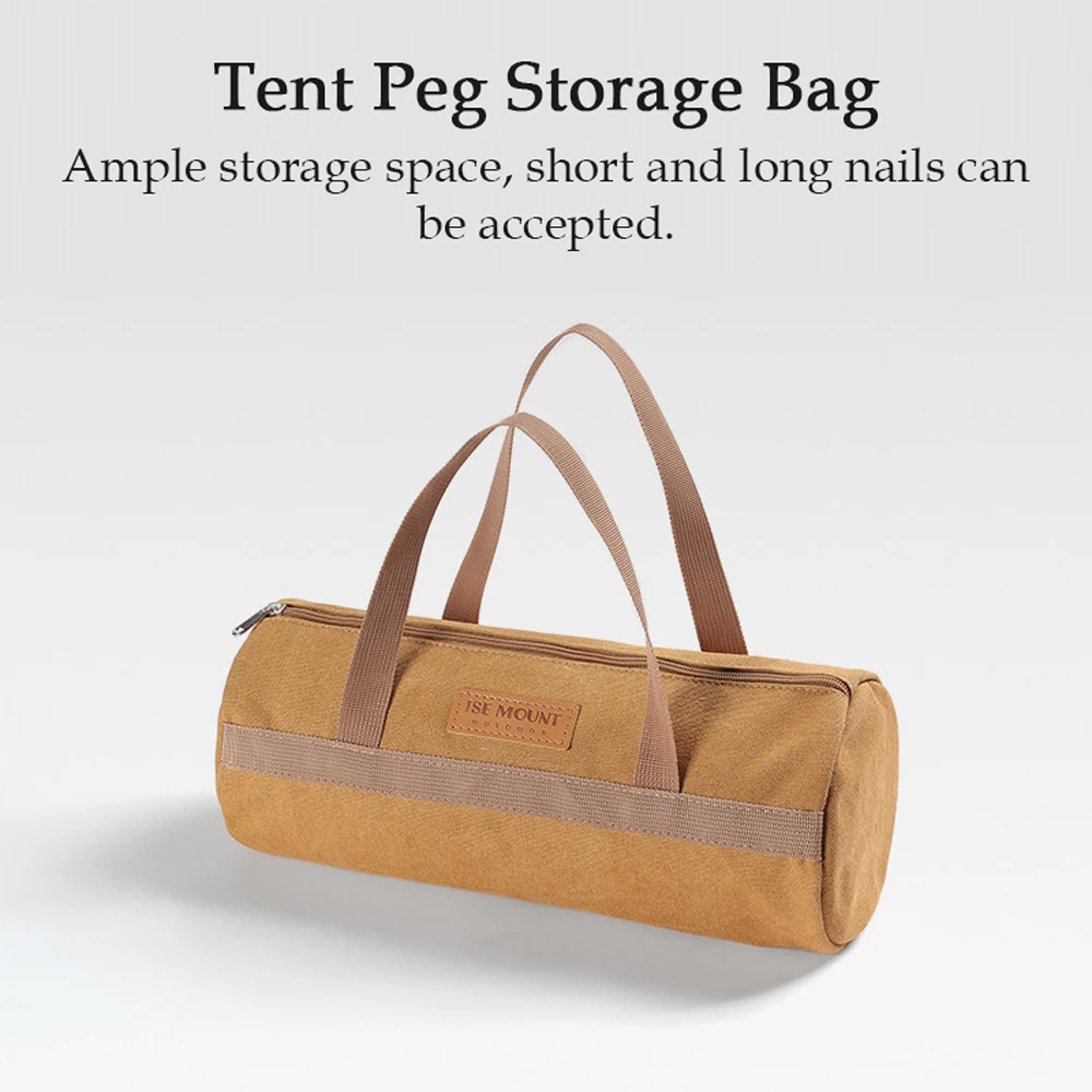 

Outdoor Camping Tent Peg Ground Nail Storage Bag Tent Hammer Long Ground Nail Portable Hiking Canvas Tent Install Bag