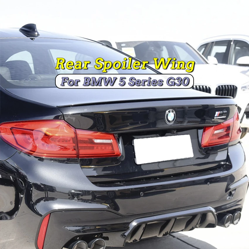 

M5 Style Rear Spoiler For For BMW 5 Series G30 525i 530i 2017+ ABS Plastic Gloss Black Carbon Look Wing Lip Body Kit Tuning