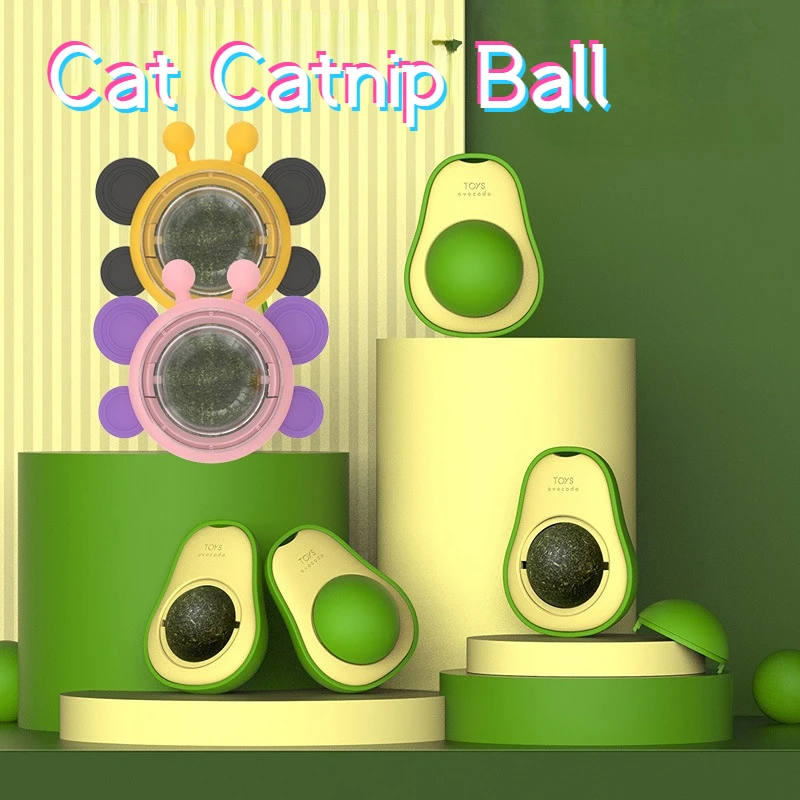 

360° Rotating Cats Catnip Ball Cat Toy Avocado Shape Clean Teeth Fresh Breath Funny Bite Interaction Crab Cat Paw Catnip Ball