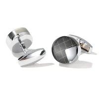 new mens cufflinks fashion retro pattern round silver color buttons mens business banquet wedding accessories french cuff links