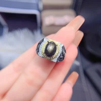 925 sterling silver natural sapphire starlight mens ring fashion exaggeration high quality jewelry birthday gifts mens rings