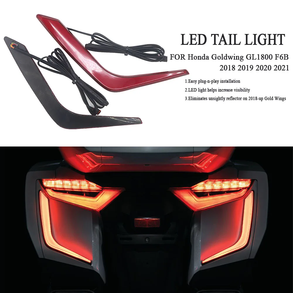 

A Pair New LED Rear Saddlebag Accents Light Warning Stop Lamp Red Lenses kit FOR Honda Goldwing GL1800 F6B 2018 2019 2020 2021