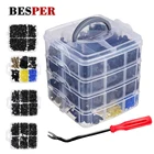 Зажимы для автомобильных креплений Besper, 650 шт.кор., смешанные автомобильные крепления, панель для отделки дверей, заклепка на автомобильный бампер фиксаторов, толкающие крышки двигателя