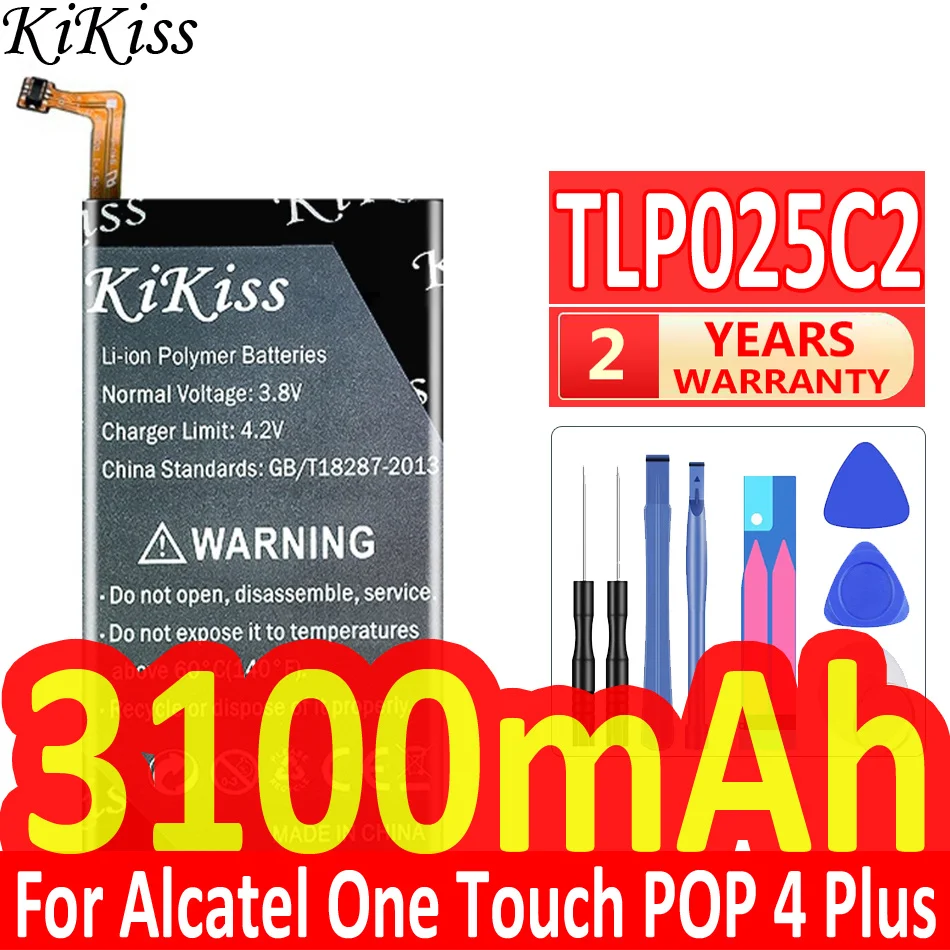 

Аккумулятор KiKiss 3100 мАч для Alcatel One Touch POP 4 Plus 4 + 4 Plus 5056D 5056A 5056N 5056O 5056 Вт, батареи TLP025C1/TLP025C2