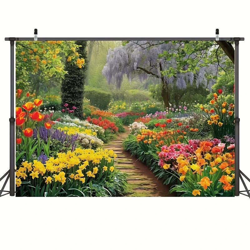 Тюльпаны цветущие в джунглях Сад Фон детская Весенняя уличная художественная