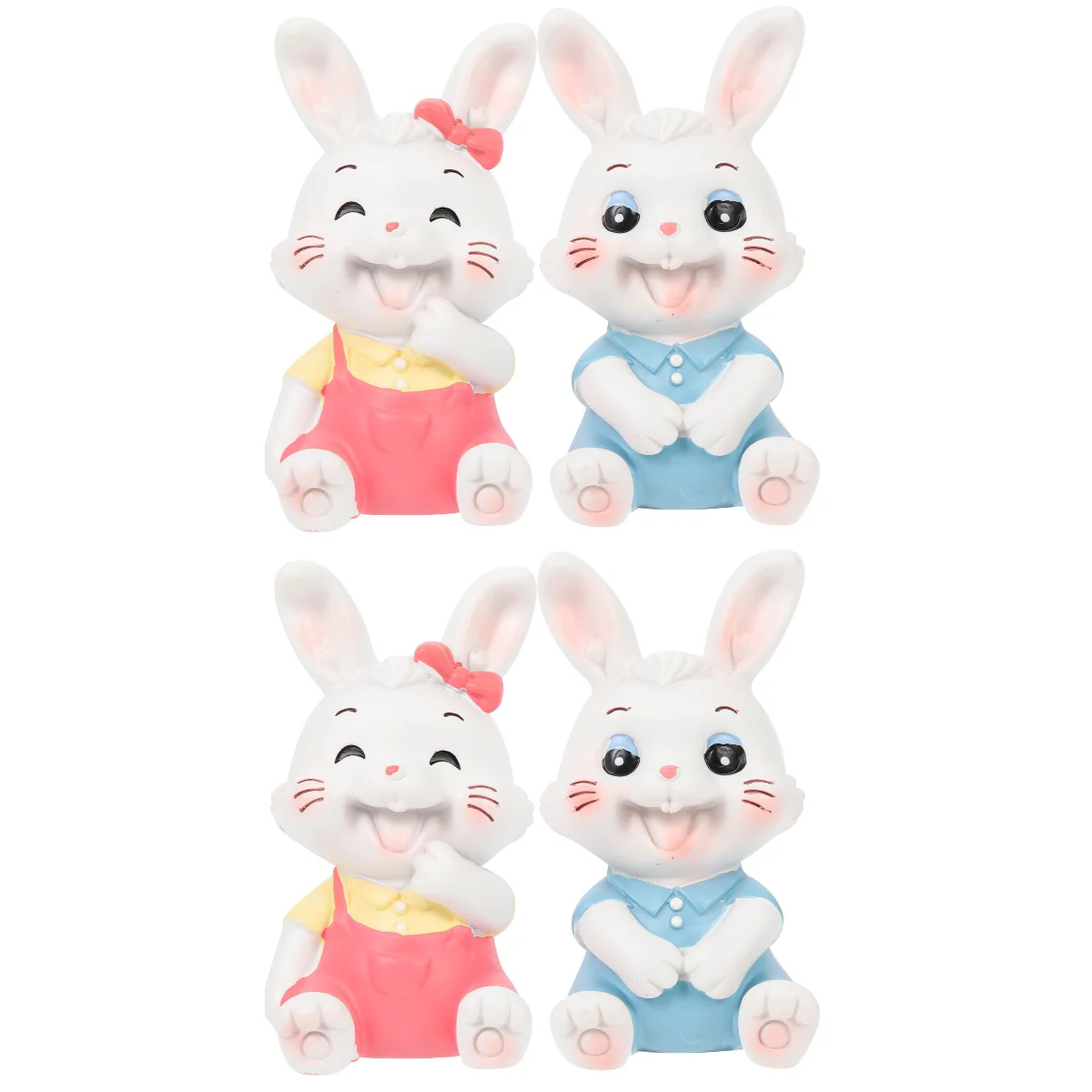 

4 Resin Rabbit Figurine Decoration Desktop Decorative DIY Rabbit Figurine Decor