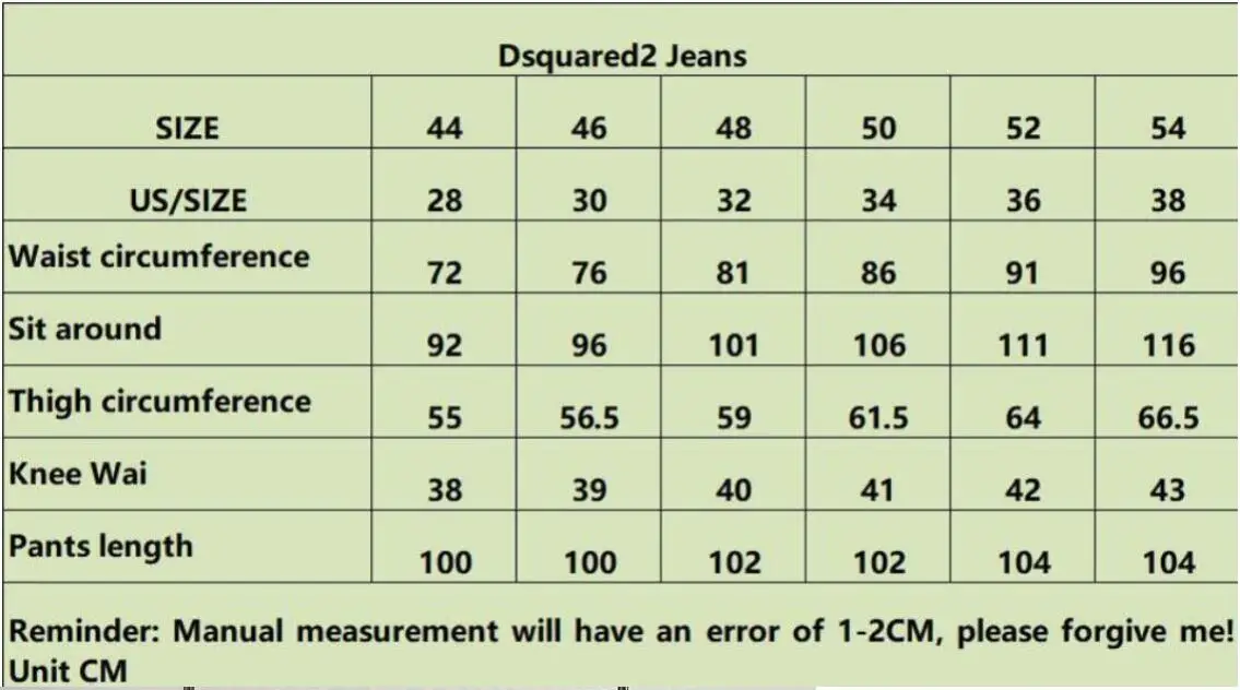 DSQUARED2 Hot Sale Italian Jeans Luxury Men's Denim Long Colorblock Slim Jeans Pencil Pants 9838