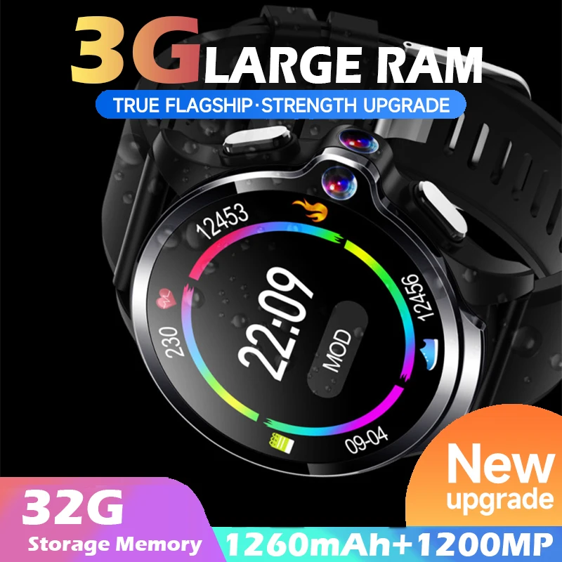 

NEW Touch Screen KC10 3+32G Smart Watch Support Camera Clock Pedometer Sleep Monitoring Relogio Smartwatch for Android Phone