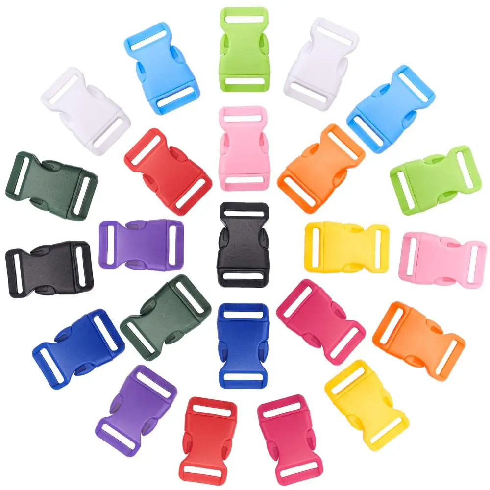 

48pcs 12 Colors Side Quick Release Buckles 1 Inch Colorful Buckles Plastic Buckle Clips for DIY Making Luggage Strap