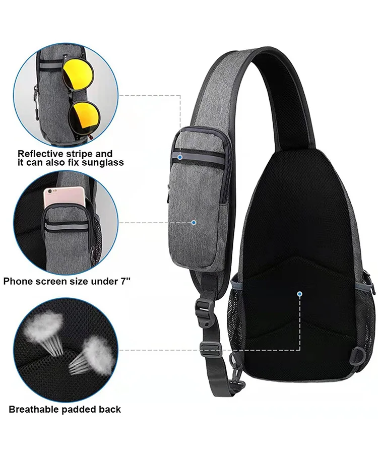 Outdoor Crossbody Bag Sling Backpack Travel Hiking Phone Chest Bag Men Waterproof Sport Daypack Women Shoulder Cross Body Bag
