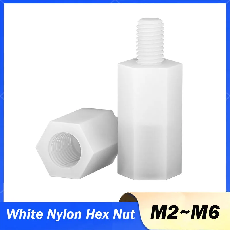 

Шестигранные стойки из белого нейлона M2-M6