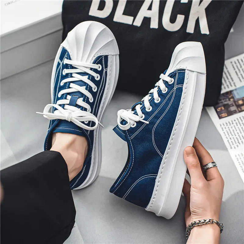 

2023 Autumer New Fashion Men's Canvas Shoes Breathable Vulcanized Shoes Casual Round Head Shoes for Men Zapatos De Hombre