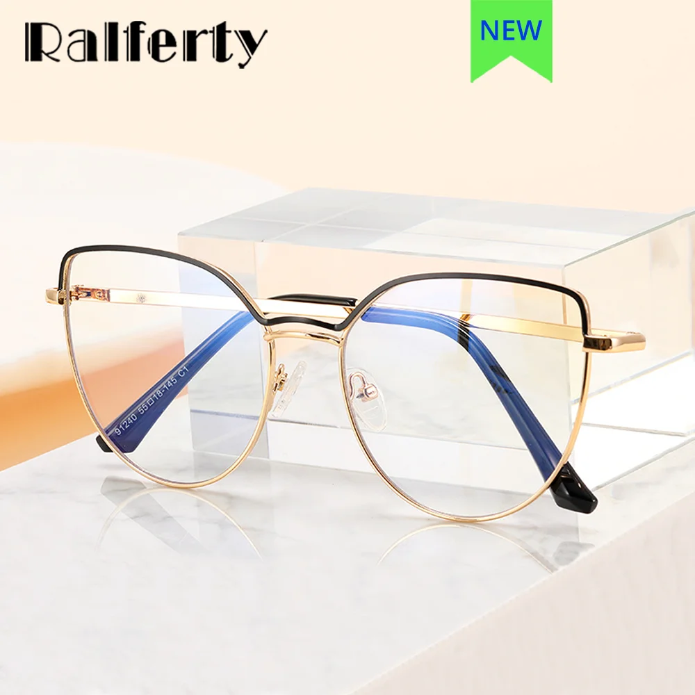 

Ralferty Luxury Brand Women Glasses Cat Eye Metal Frame Anti Blue Light Eyeglass Frame Female Optic Myopia Frame 0 Diopter 2023