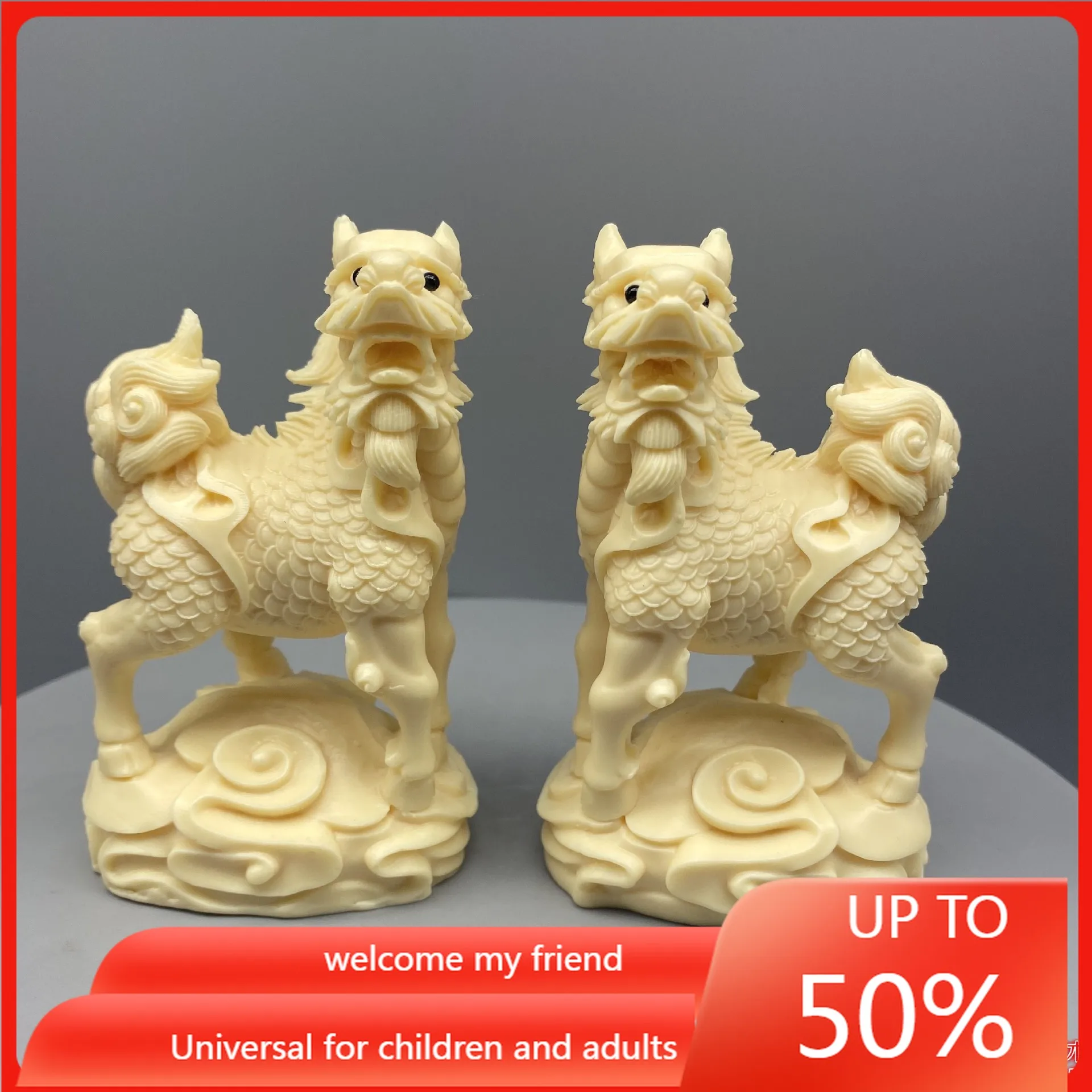 

Ivory Nut KIRIN Animal Hallway Home Car Decoration Crafts Decoration Xiangyun Safe decorations for home home