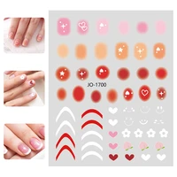 cute cartoon pink love nail sticker blush flower nail art decal self adhesive nail art sticker diy nail art design nail art