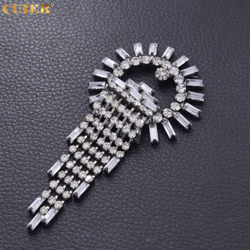 2 шт./лот гематитовые Кристальные Стразы с кисточкой Пряжка для обуви одежды