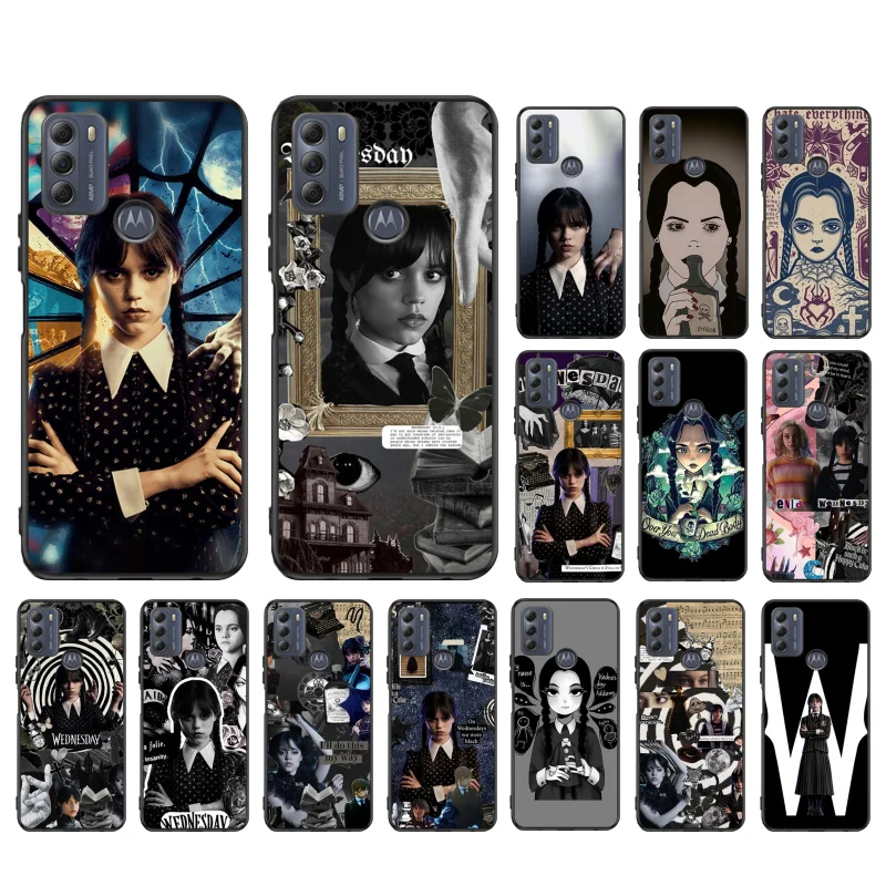

Wednesday Phone Case for Motorola G22 G60 G52 G100 G Stylus G30 G10 G20 G50 GPure E32 E20 E40 E7Power Edge20 lite Pro OneAction