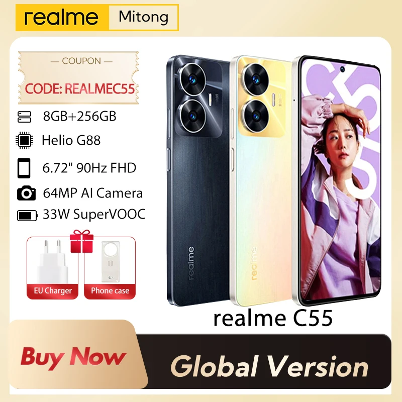 Realme C55 8 ГБ + 256 ГБ 64-мегапиксельная