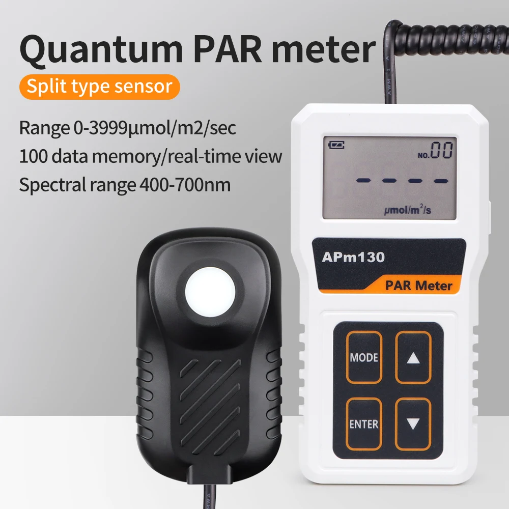

Digital Quantum PAR Meter Full-Spectrum Reef Tank Photosynthetic Activity Waterproof Sensor Record Data Light Meter