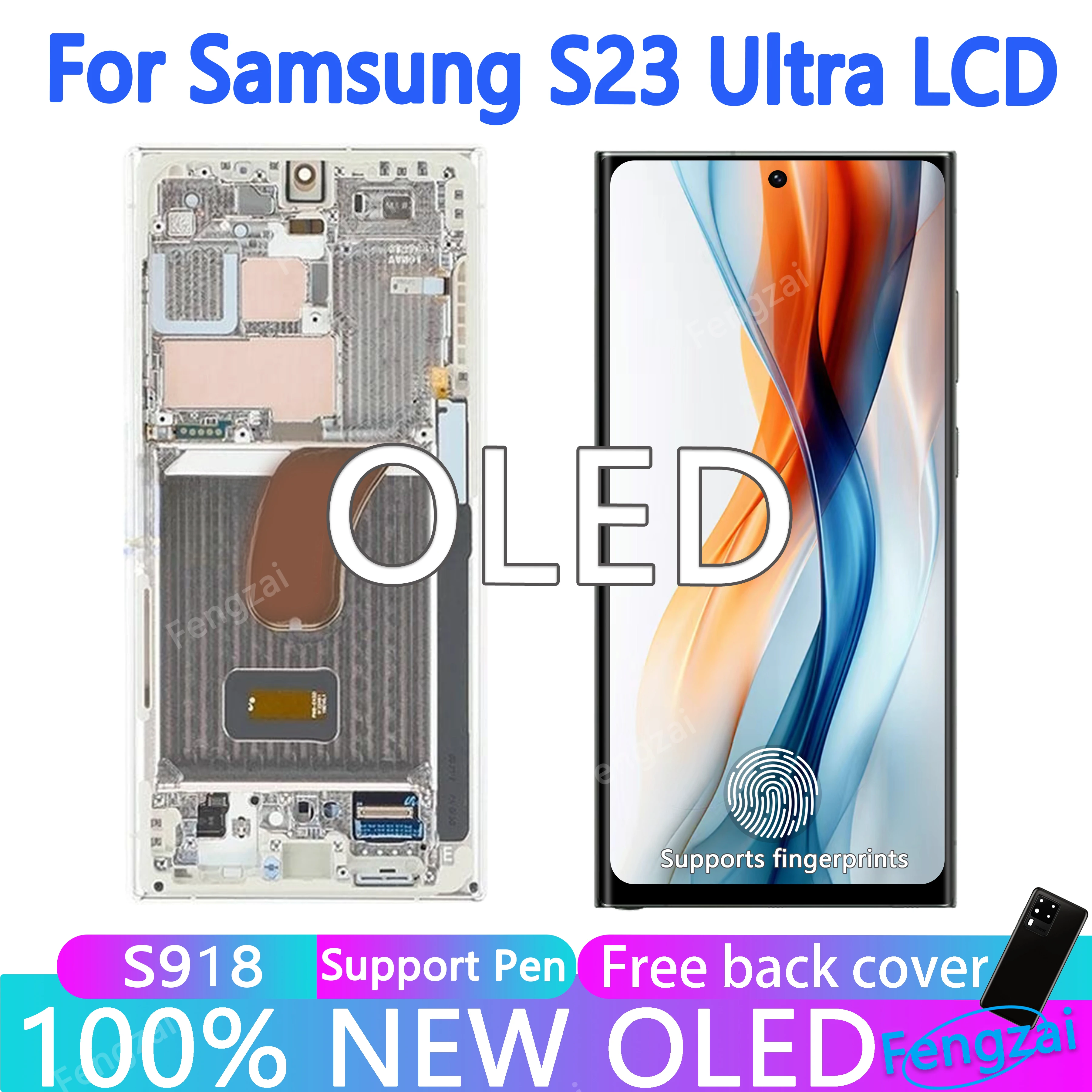 Новый OLED-экран для Samsung Galaxy S23 Ultra 5g Панель дисплея SM-S918b S918n S918 Дигитайзер