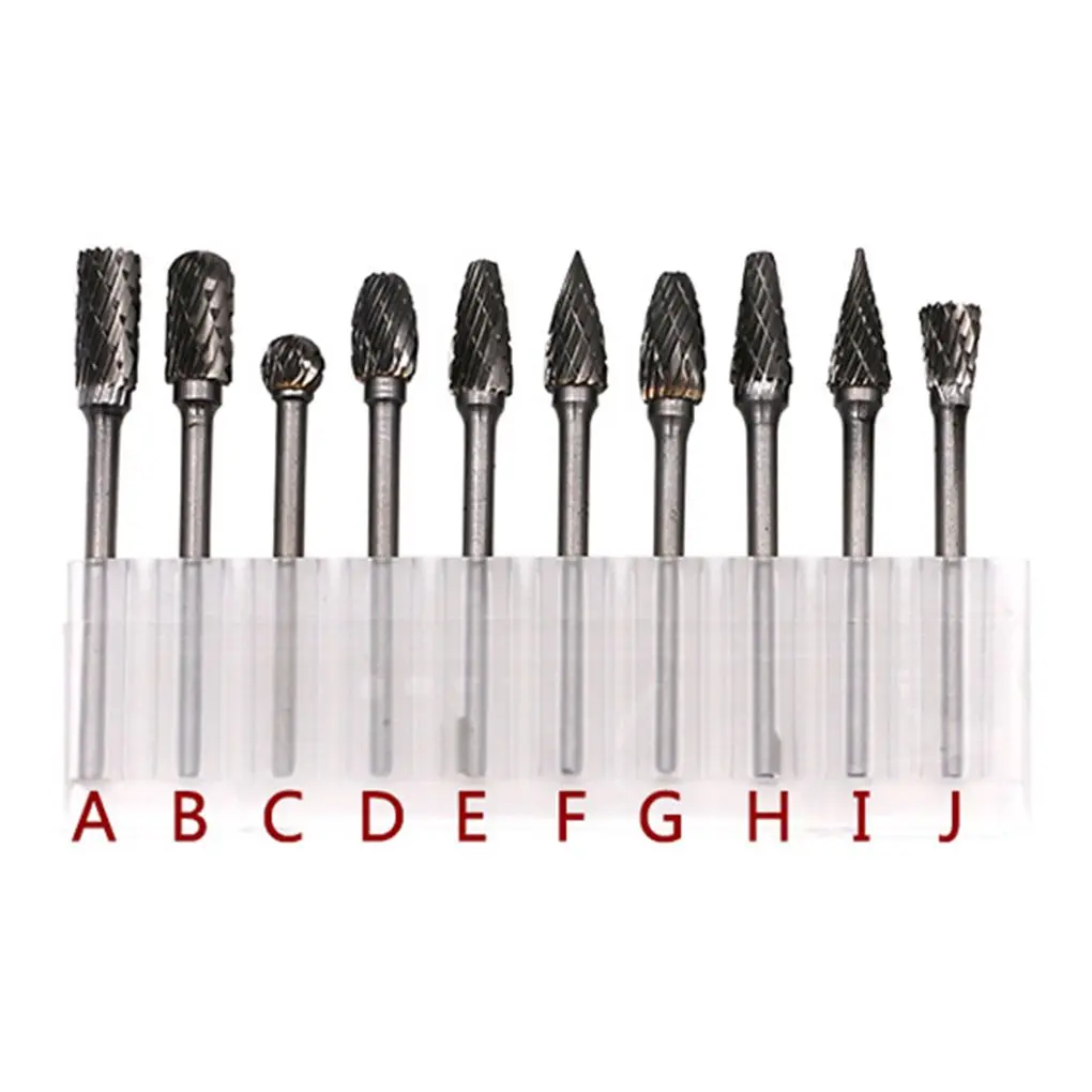 

10Pcs Shank Tungsten Steel Carbide Rotary Burrs Set Fits Rotary Tool