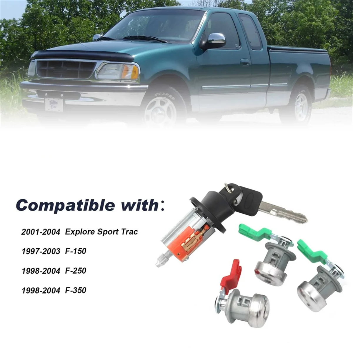 Цилиндр замка зажигания цилиндр дверного для Ford Explorer Sport Trac/F150/F250/F350 LC6177 DL5885 322347