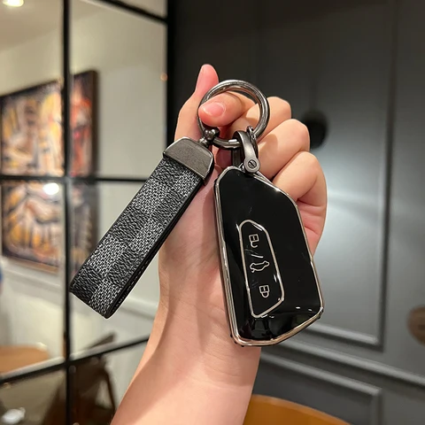 Чехол для автомобильного ключа из ТПУ, полный чехол для VW Volkseagen Golf 8 MK8 ID.3 ID.4 Cupra Skoda Octavia SEAT Leon MK4 2020-2024, брелок для ключей