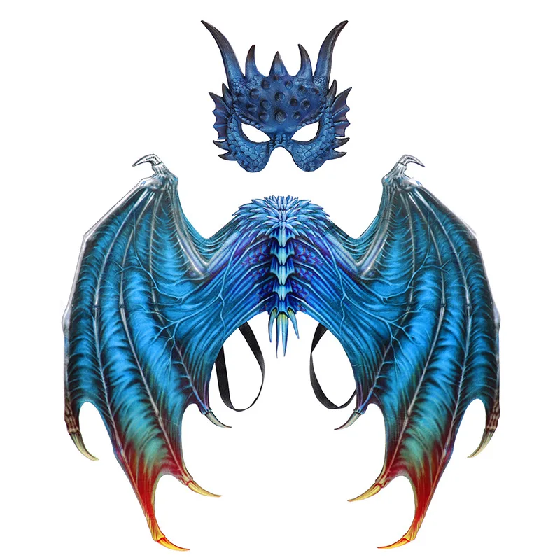 

3D Animal Cosplay Dragon Costume Christmas Halloween Children's Day Gift Carnival Party Kids Wing Mask and Tail Cosplay Set