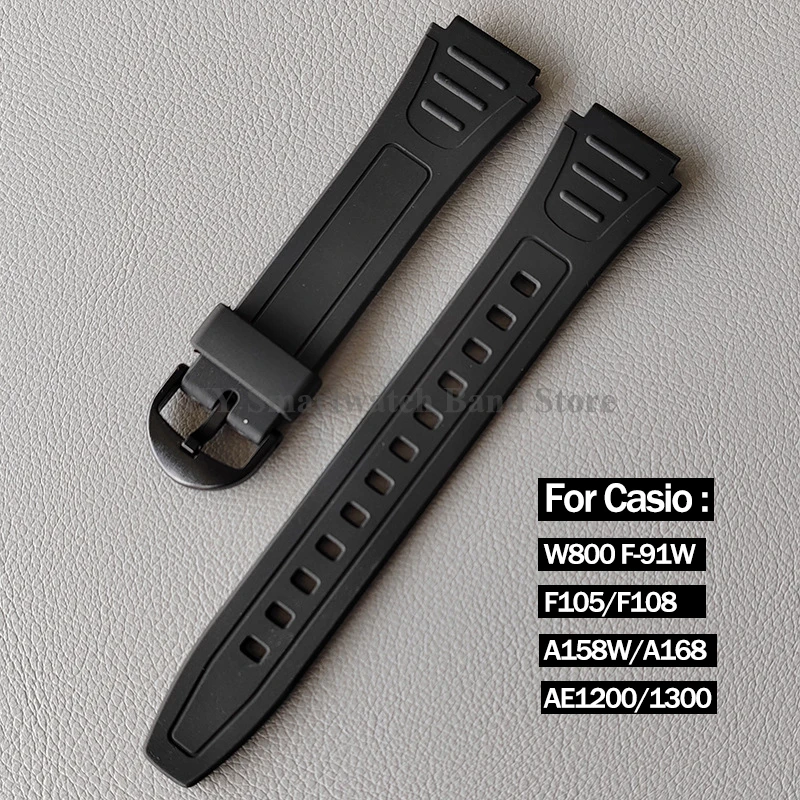 Ремешок для часов резиновый Casio W800 AE1200/1300 ремешок PU F105/108 A158/168