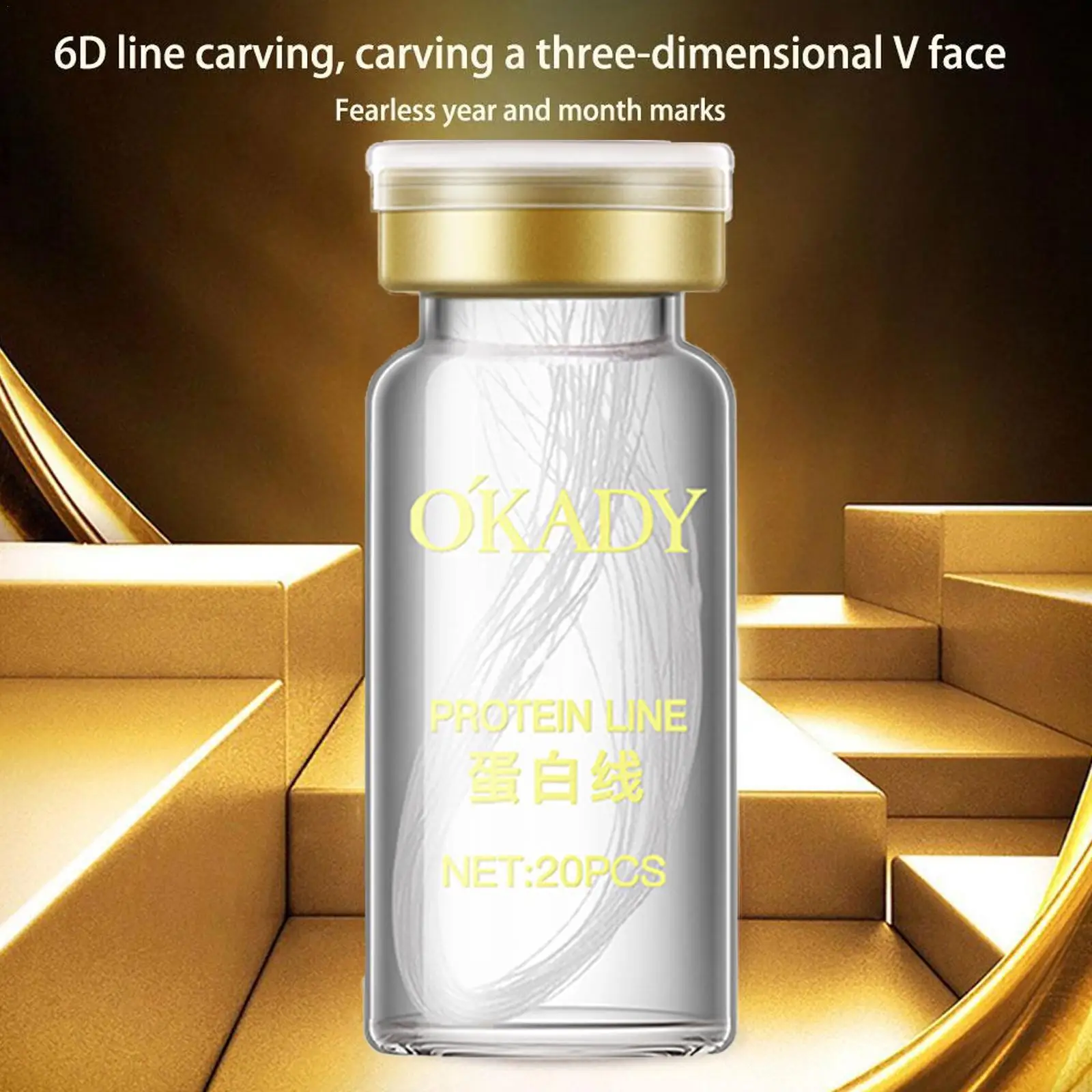 

Наполнитель для лица, Абсорбирующая коллагеновая протеиновая нить, золотые протеиновые линии, лифтинг лица, пухлая шелковая фиброиновая ли...