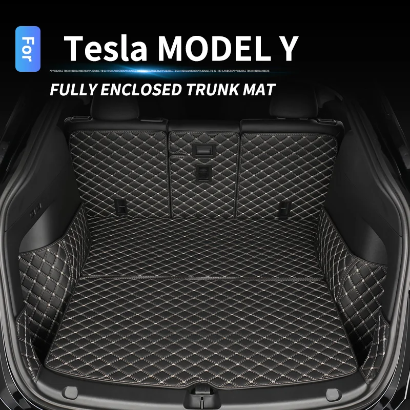 

For Tesla Model Y Car Trunk Storage Pad Inter Accessories Front Trunk Storage Mat Protective Bottom Pad Leather Decoration Trim