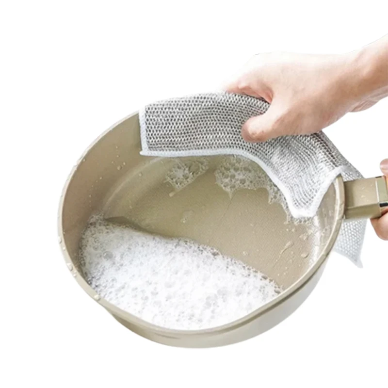 Серебряная Чистящая салфетка волшебное полотенце для посуды многоразовая