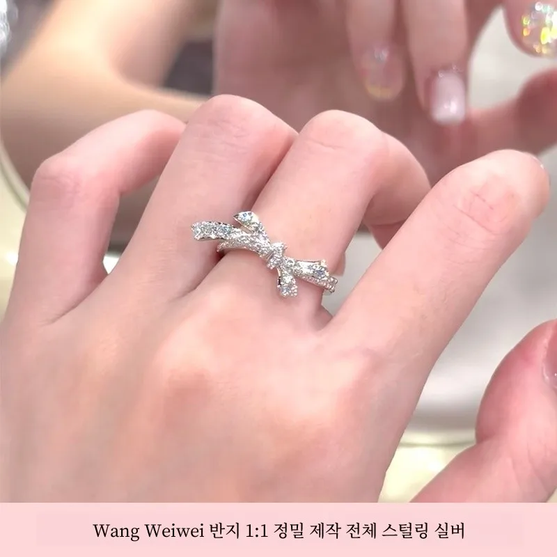 Кольцо с бантом Wang Weiwei Zhou Jia S925 стерлинговое серебро не выцветает полная