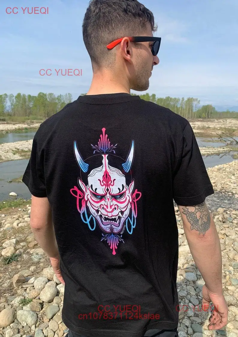 Неоновая футболка Hannya Maske с длинными или короткими рукавами
